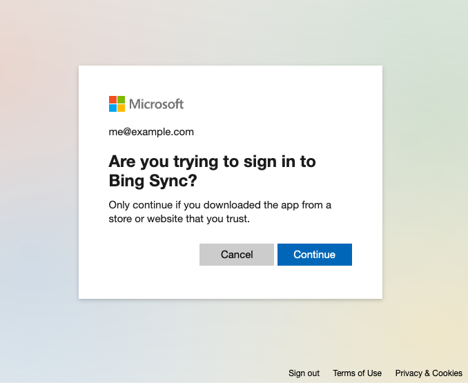 Bing OAuth